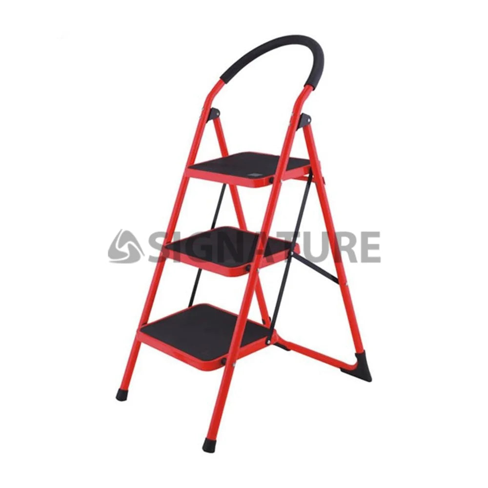 3 step folding steel iron ladder