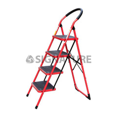 4 step folding steel iron ladder