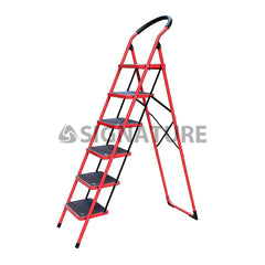 6 step folding steel iron ladder
