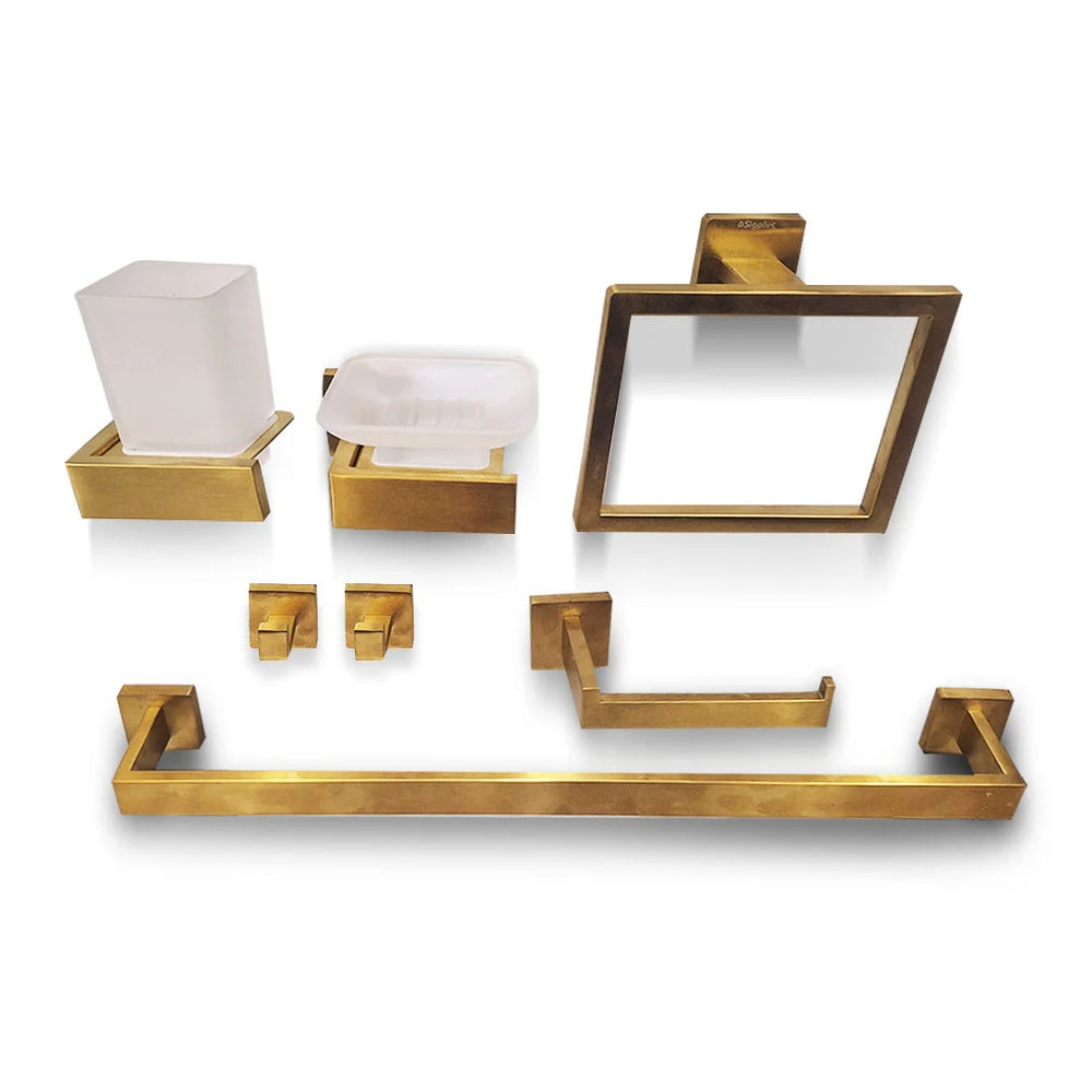 Bathroom Accessories Set Golden Color