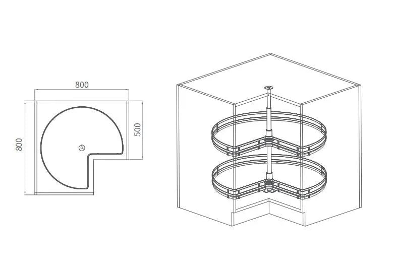 270 Degree Swivel Corner Basket