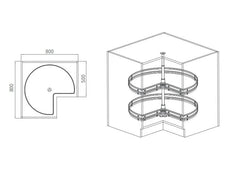 270 Degree Swivel Corner Basket