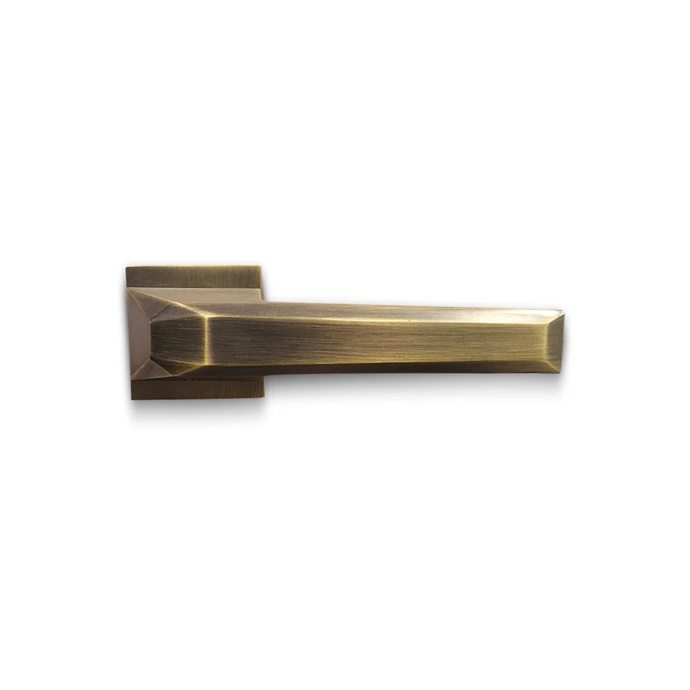 Diamond Rosette Handle Lock Matt Antique Brass