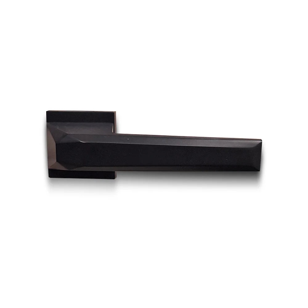 Diamond Rosette Handle Lock Matt Black