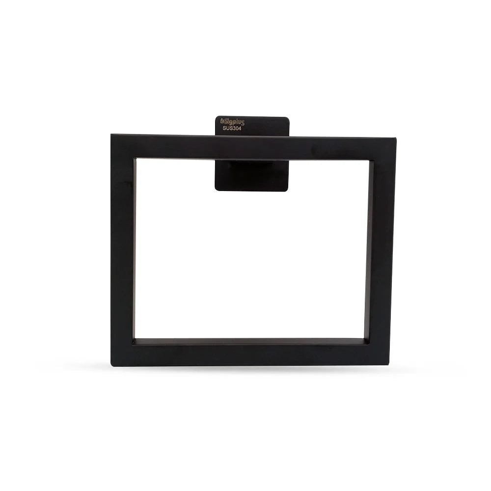 Stainless Steel Towel Hanger In Black Finish Square