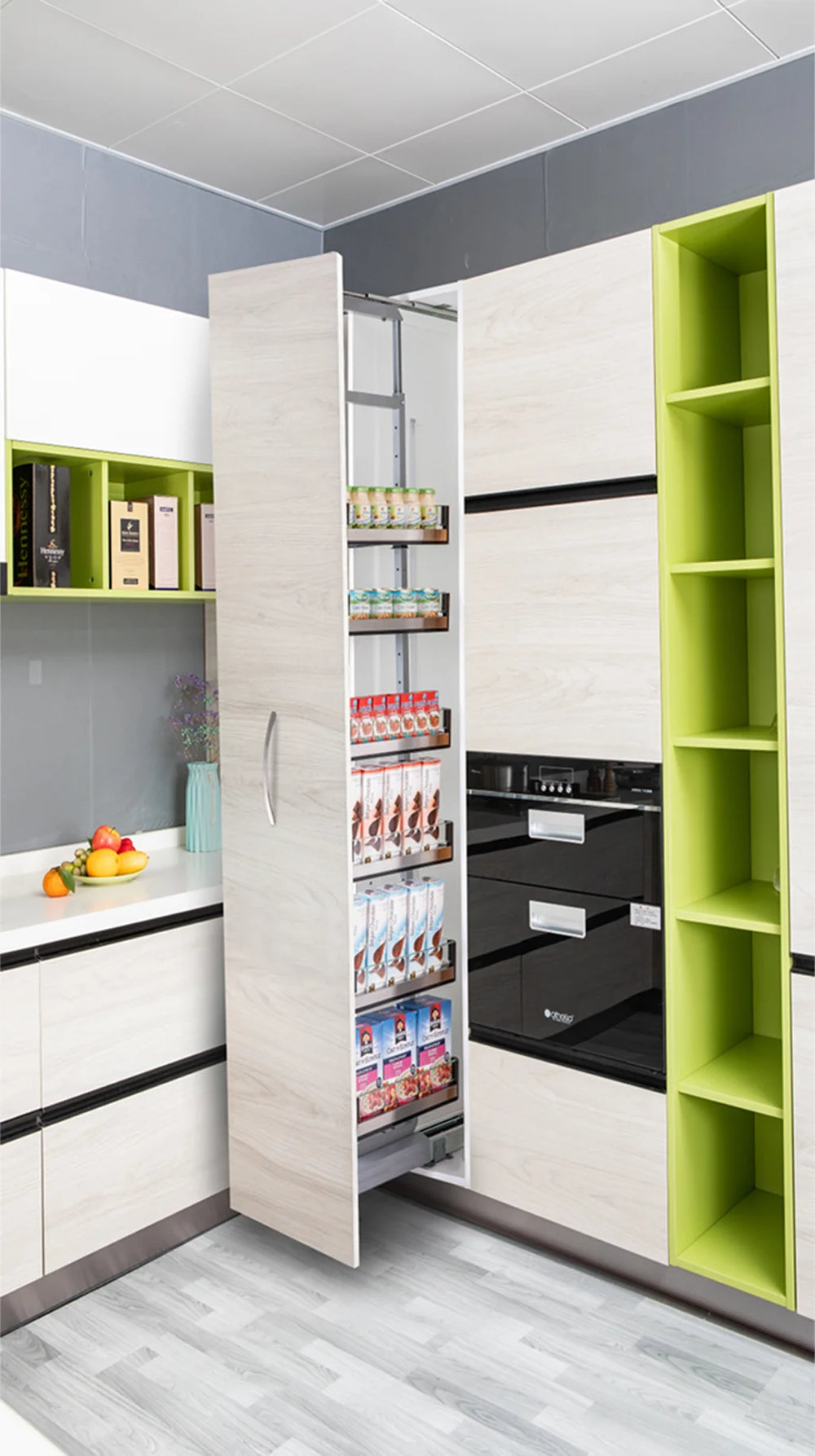 Glass + SS 6 Layer Pull Out Basket GLS012E