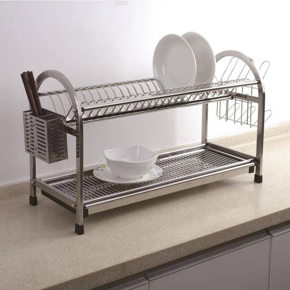 2 layer counter dish and plate rack sj304 multi function