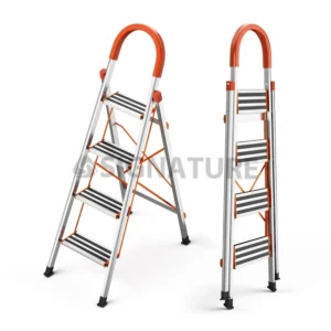 4 step aluminum + stainless steel ladder