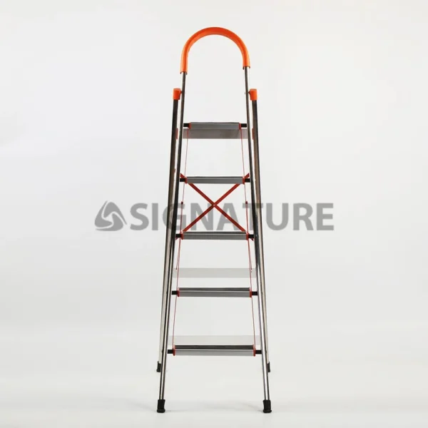 5 step aluminum + stainless steel ladder
