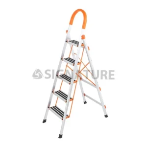 5 step aluminum + stainless steel ladder