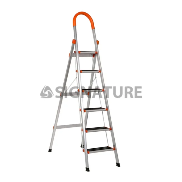 6 step aluminum + stainless steel ladder