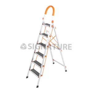 6 step aluminum + stainless steel ladder