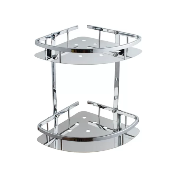 Two layer stainless steel bathroom corner