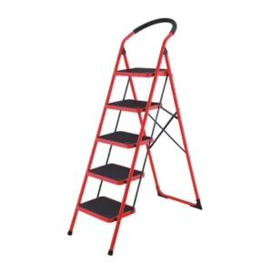 5 step folding steel iron ladder