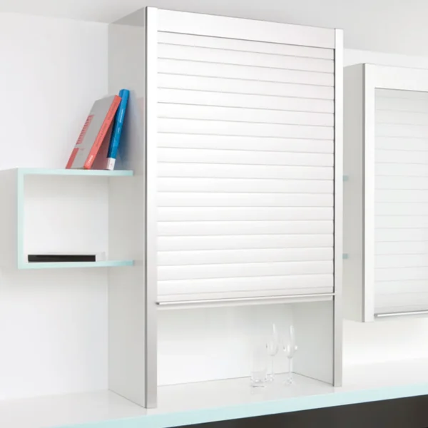 Kitchen Rolling Shutter Door Glass White