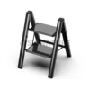 2 step folding aluminum ladder in black color