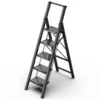 5 step aluminum ladder in black color
